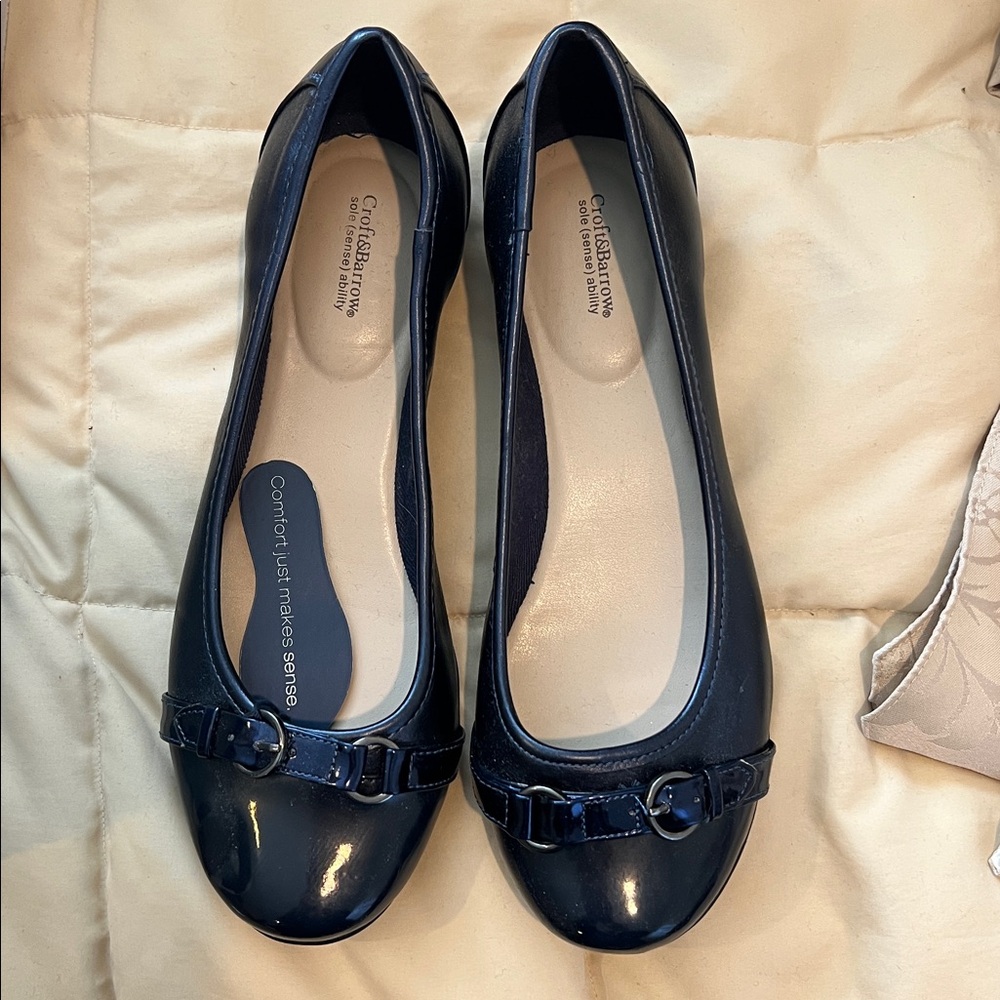 Croft & Barrow Women's Navy Blue Loafers with Buckle